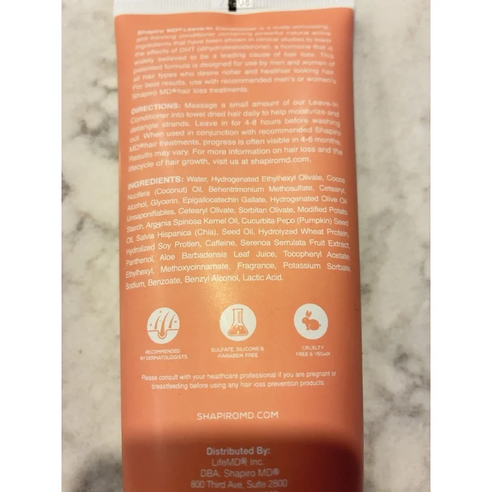 Shapiro MD DHT Fighting Hair Loss Conditioner Triple Action Hair Therapy 8 oz